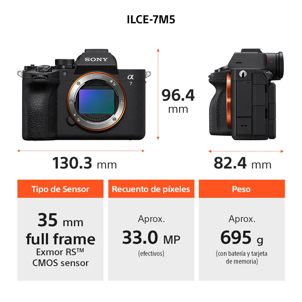 Cámara profesional híbrida Alpha a7 V Full Frame Mirrorless con lente 28-70mm de segunda generación | ILCE-7M5M