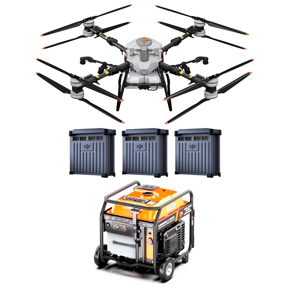 DJI KIT AGRAS T100+ 3 BATERIAS DB2160 + GENERADOR INVERSOR D14000iE + Capacitación