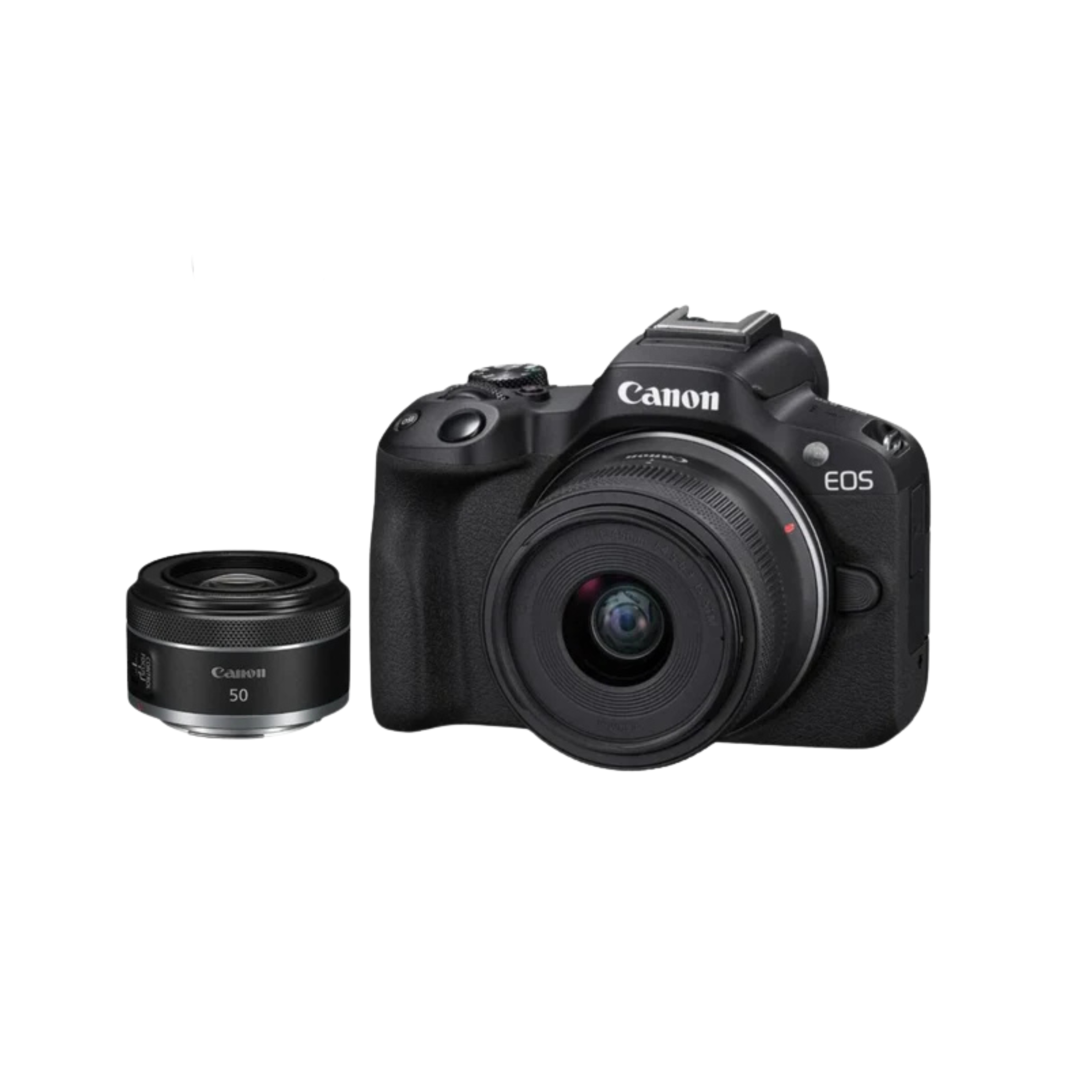 Cámara Mirrorless EOS R50 + Lente RF S 18-45mm + RF 50 mm + Kit Básico