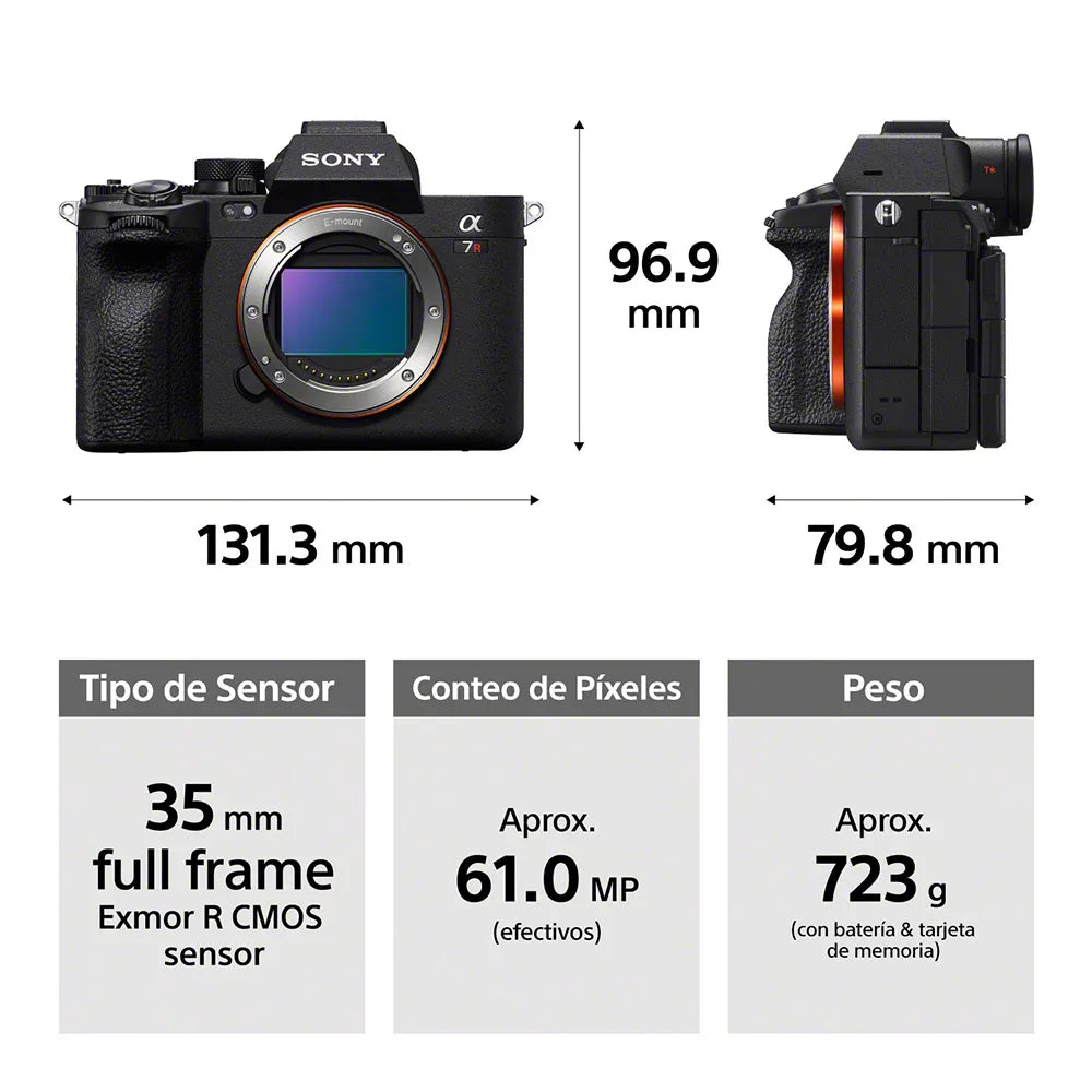 ILCE-7RM5 | Cámara profesional Alpha a7R V Full Frame Mirrorless | ISO 100-32000 | 8K
