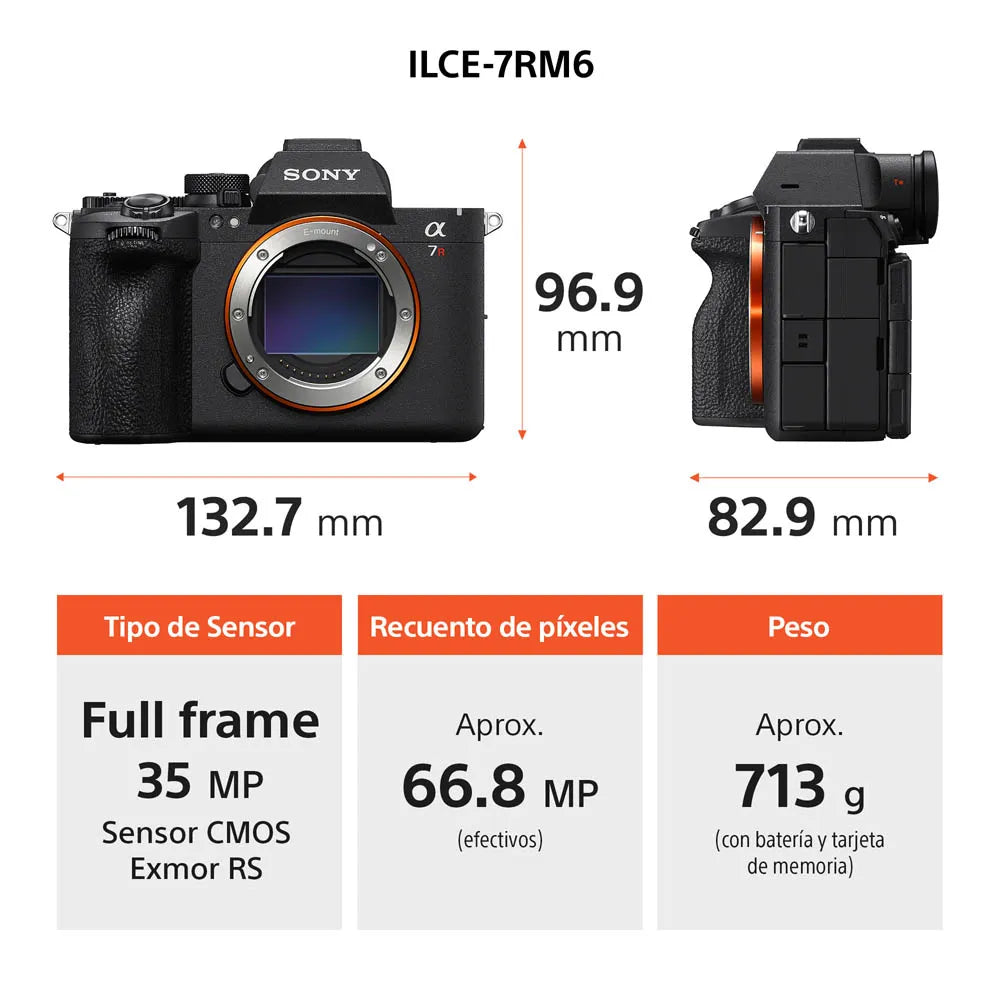 ILCE-7RM6 | Cámara profesional Alpha a7R VI Full Frame Mirrorless