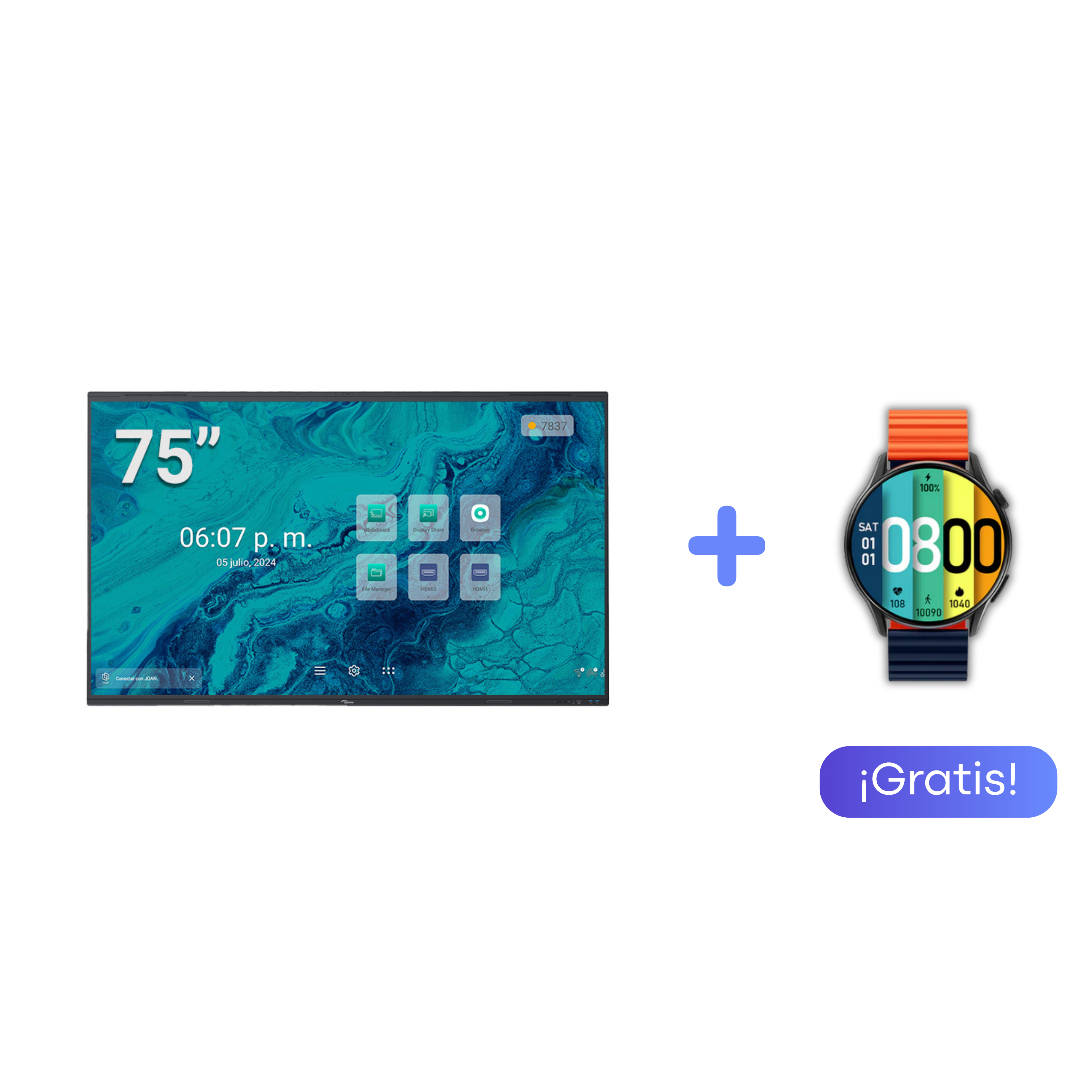 Optoma Pantalla Plana Interactiva 75″ 4K UHD