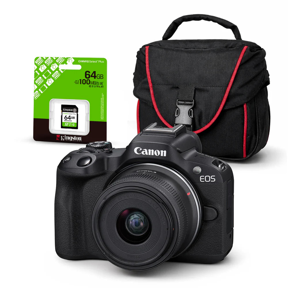 Cámara Mirrorless EOS R50 + Lente RF S 18-45mm f/4.5-6.3 IS STM - Combo básico