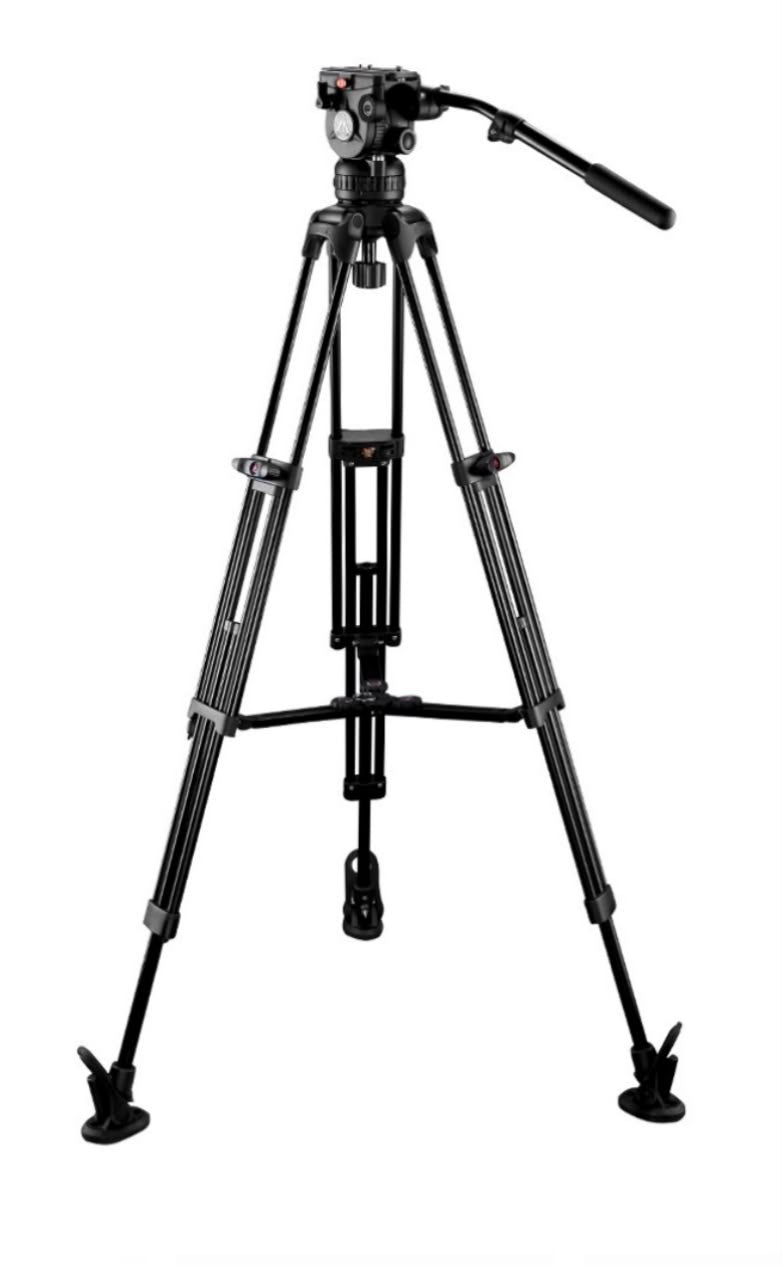 Trípode profesional de aluminio EI-7063-A2 con cabezal 7063H y tripie GA752 de E-Image